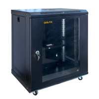 Шафа серверна настінна з полицею GEAR 12U 19'' 530x400x600 мм., Чорна (GWMSN-12U)