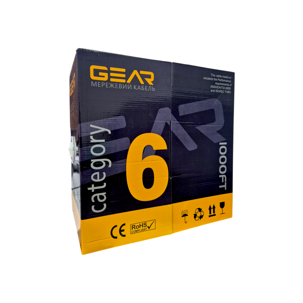Кабель мережевий GEAR CAT.6 FTP-CCA-4Px2x0.57 305M (GEC-FTPC6CCA057305)