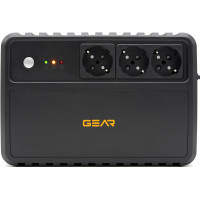 Устройство бесперебойного питания GEAR, UPS 1000VA, 600W, AVR, 3Schuko, plastic case (GU-1000P3)