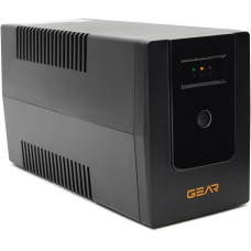 Пристрій безперебійного живлення GEAR 1000VA/720W LED plastic RJ45+USB (GU-1000PL)