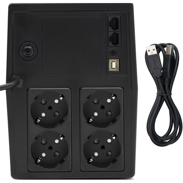 Пристрій безперебійного живлення GEAR 2000VA/1200W LED plastic RJ45+USB (GU-2000PL)