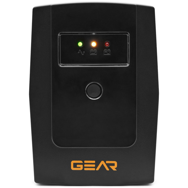 Пристрій безперебійного живлення GEAR 600VA/360W LED plastic RJ45+USB (GU-600PL)