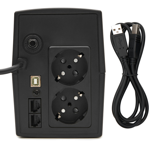 Пристрій безперебійного живлення GEAR 600VA/360W LED plastic RJ45+USB (GU-600PL)