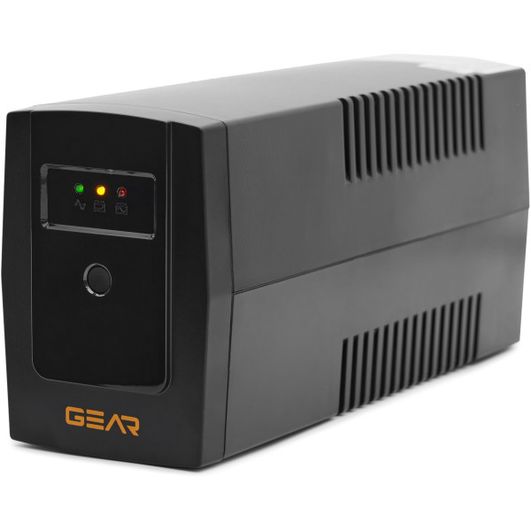 Пристрій безперебійного живлення GEAR 600VA/360W LED plastic RJ45+USB (GU-600PL)