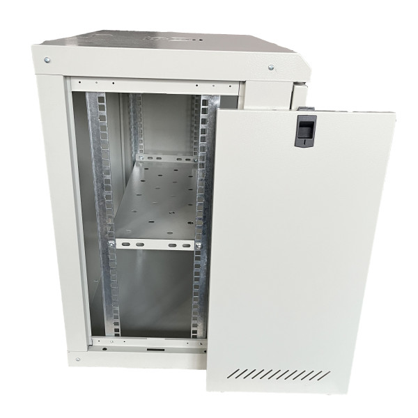 Шафа серверна настінна з полицею GEAR 12U 19'' 530x400x600 мм., Сіра (GWMSN-12U-530-400G)