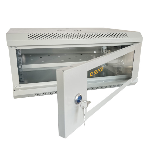 Шафа серверна настінна GEAR 4U 19'' 600x450x240 Сіра (GWMSN-4U-600-450G)