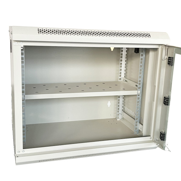 Шафа серверна настінна з полицею GEAR 9U 19'' 600x450x450 Сіра (GWMSN-9U-600-450G)